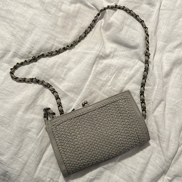 Anthropologie Grey Leather Chain Crossbody - Picture 5 of 5